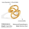 Wholesale Geometric Open Ring Hand Jewelry In Stainless Steel With Electroplating For Women