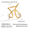 Wholesale Geometric Open Ring Hand Jewelry In Stainless Steel With Electroplating For Women