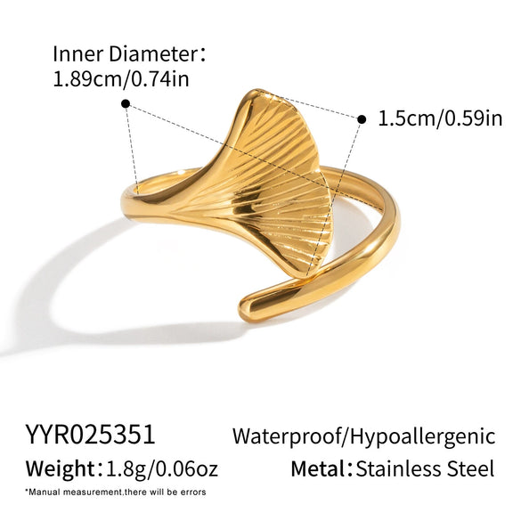 Wholesale Geometric Open Ring Hand Jewelry In Stainless Steel With Electroplating For Women