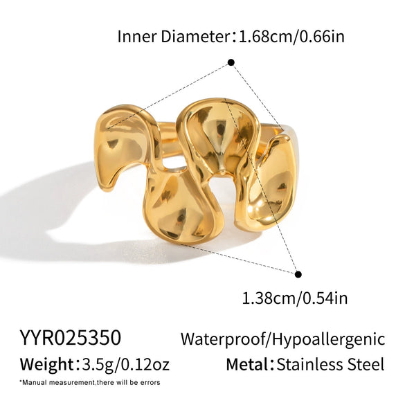 Wholesale Geometric Open Ring Hand Jewelry In Stainless Steel With Electroplating For Women