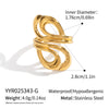 Wholesale Geometric Open Ring Hand Jewelry In Stainless Steel With Electroplating For Women