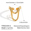 Wholesale Geometric Open Ring Hand Jewelry In Stainless Steel With Electroplating For Women