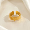 Wholesale Geometric Open Stainless Steel Women's Ring With 18K Gold Plated Electroplating