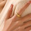 Wholesale Geometric Open Stainless Steel Women's Ring With 18K Gold Plated Electroplating