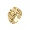 Wholesale Geometric Open Women's Fashion Retro Ring Copper 18K Gold Plated Micropaved