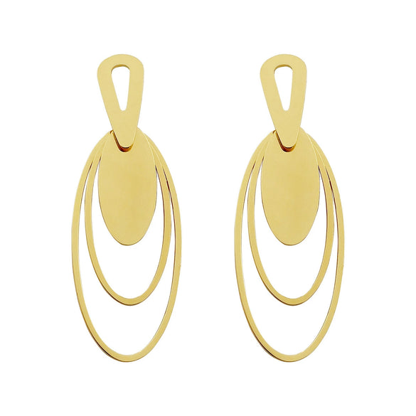 Wholesale Geometric Oval Hoop Stainless Steel 18K Goldplated Women's Casual Earrings