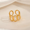 Wholesale Geometric Oval Interlocking Stainless Steel Goldplated Ring Casual Elegant And Adjustable For Women