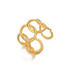 Wholesale Geometric Oval Interlocking Stainless Steel Goldplated Ring Casual Elegant And Adjustable For Women