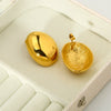 Wholesale Geometric Oval 18K Gold Plated Stainless Steel Earrings For Women Simple Modern Style Jewelry