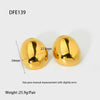 Wholesale Geometric Oval 18K Gold Plated Stainless Steel Earrings For Women Simple Modern Style Jewelry