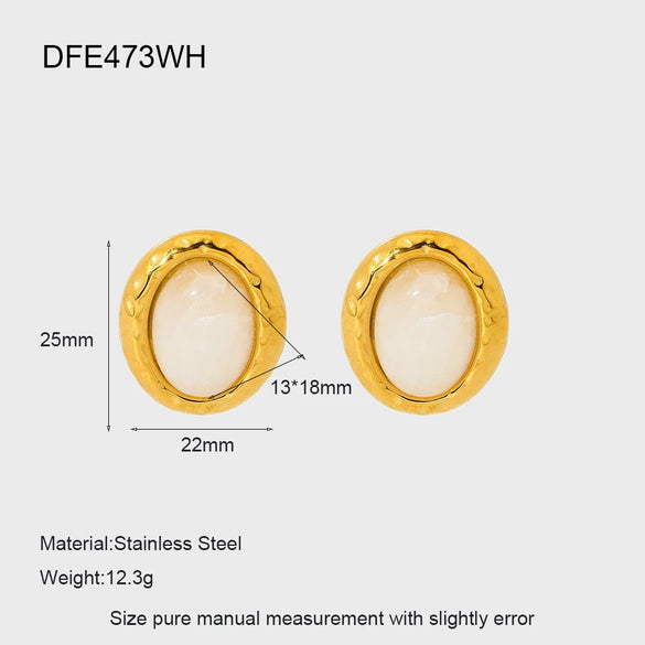 Wholesale Geometric Oval 18K Gold Plated Stainless Steel Earrings For Women