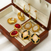 Wholesale Geometric Oval 18K Gold Plated Stainless Steel Earrings For Women