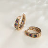 Wholesale Geometric Oval Microencrusted Zircon Earrings For Women Electroplated