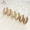 Wholesale Geometric Oval Microencrusted Zircon Earrings For Women Electroplated