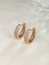 Wholesale Geometric Oval Microencrusted Zircon Earrings For Women Electroplated