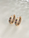 Wholesale Geometric Oval Microencrusted Zircon Earrings For Women Electroplated
