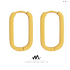 Wholesale Geometric Oval Rectangular 316L Stainless Steel Gold Plated Earrings Jewelry