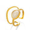 Wholesale Geometric Oval Stainless Steel Ring With Goldplated Electroplating For Women