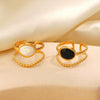 Wholesale Geometric Oval Stainless Steel Ring With Goldplated Electroplating For Women