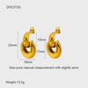 Wholesale Geometric Patchwork 18K Gold Plated Stainless Steel Earrings For Women
