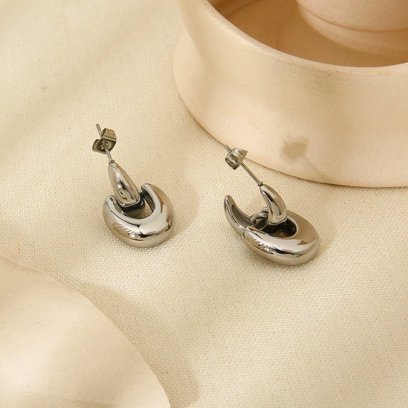 Wholesale Geometric Patchwork 18K Gold Plated Stainless Steel Earrings For Women