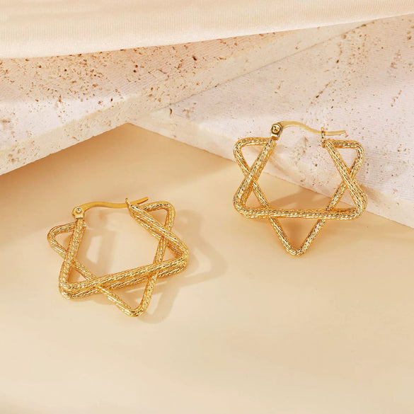Wholesale Geometric Patchwork Titanium Steel Earrings With Electroplating For Women