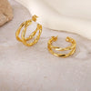 Wholesale Geometric Patchwork Titanium Steel Earrings With Electroplating For Women