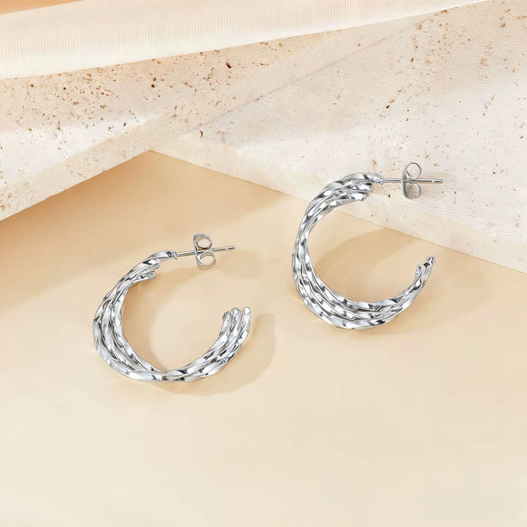 Wholesale Geometric Patchwork Titanium Steel Earrings With Electroplating For Women