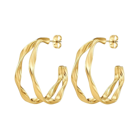 Wholesale Geometric Patchwork Titanium Steel Earrings With Electroplating For Women