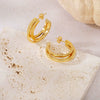 Wholesale Geometric Patchwork Titanium Steel Earrings With Electroplating For Women