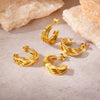 Wholesale Geometric Patchwork Titanium Steel Earrings With Electroplating For Women