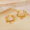 Wholesale Geometric Patchwork Titanium Steel Earrings With Electroplating For Women