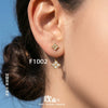 Wholesale Geometric Pattern Stainless Steel Electroplated Inlaid Zircon Women's Earrings