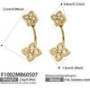 Wholesale Geometric Pattern Stainless Steel Electroplated Inlaid Zircon Women's Earrings