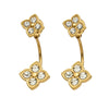 Wholesale Geometric Pattern Stainless Steel Electroplated Inlaid Zircon Women's Earrings