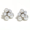 Wholesale Geometric Pearl And Black Agate Eyes Earrings In Stainless Steel With 18K Gold Plated Twist Cross Design For Women