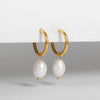 Wholesale Geometric Pearl Earrings Copper 18K Gold Plated