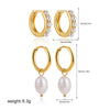 Wholesale Geometric Pearl Earrings Copper 18K Gold Plated