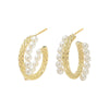 Wholesale Geometric Pearl Earrings Copper S925 Silver Needle Metal Style For Female