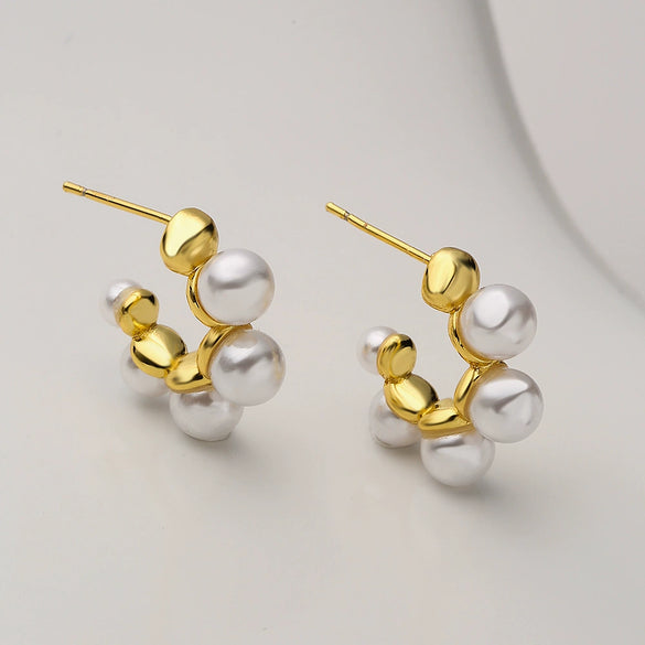 Wholesale Geometric Pearl Earrings For Women Copper Plated