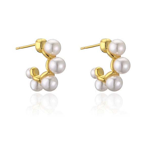 Wholesale Geometric Pearl Earrings For Women Copper Plated