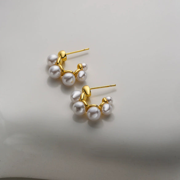 Wholesale Geometric Pearl Earrings For Women Copper Plated