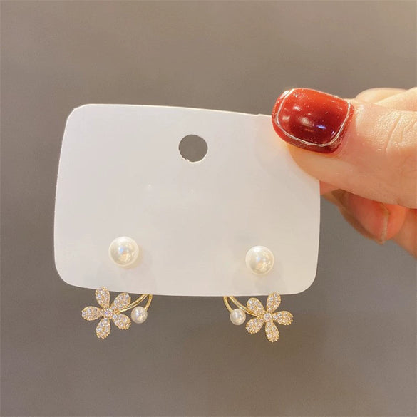 Wholesale Geometric Pearl Earrings For Women Metal U Shape Electroplated