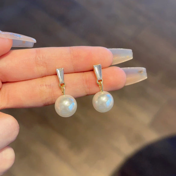 Wholesale Geometric Pearl Earrings For Women Metal U Shape Electroplated