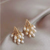 Wholesale Geometric Pearl Earrings For Women Metal U Shape Electroplated
