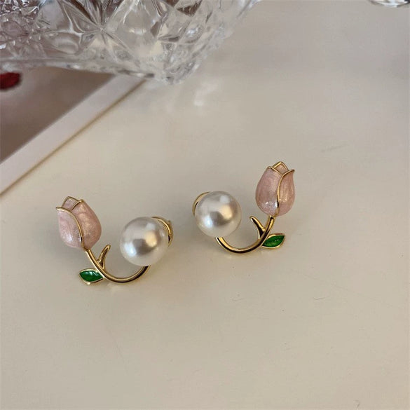 Wholesale Geometric Pearl Earrings For Women Metal U Shape Electroplated