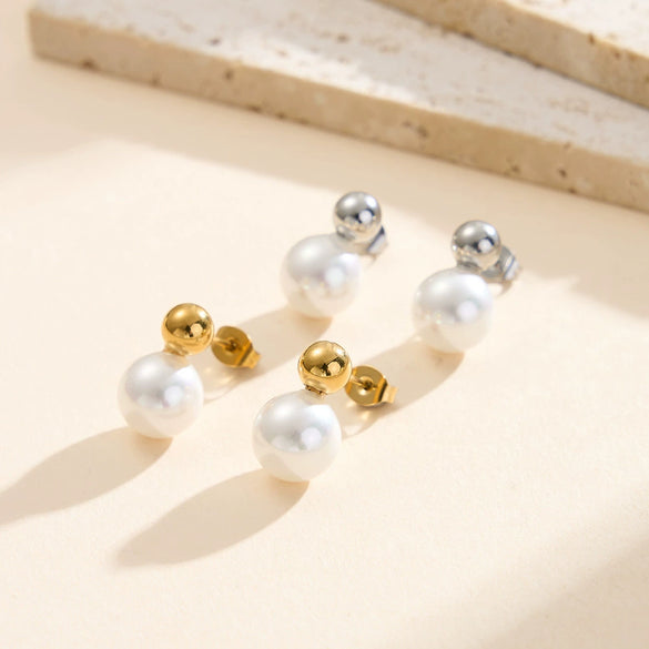 Wholesale Geometric Pearl Earrings For Women With Electroplating And 925 Silver Ear Needles High End Gold Non Fading Original Design