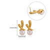 Wholesale Geometric Pearl Earrings Stainless Steel Gold Electroplated Unisex
