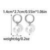 Wholesale Geometric Pearl Earrings Titanium Steel Jewelry Electroplated Retro Style For Women