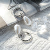 Wholesale Geometric Pearl Earrings Titanium Steel Jewelry Electroplated Retro Style For Women
